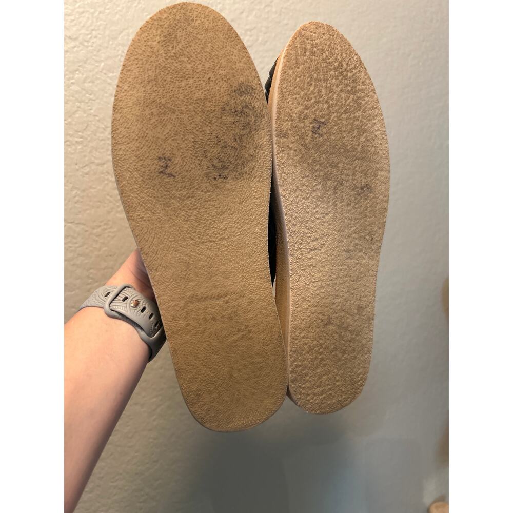 Black Leather Rose Huaraches Espadrilles - Picture 6 of 8